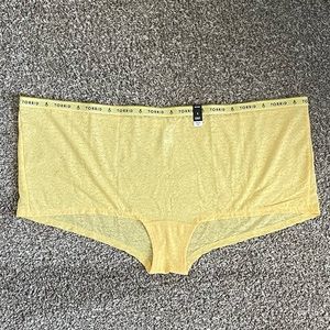Torrid Butter Yellow 4-Way-Stretch Lace Mid-Rise Boyshort Panty, 6X NWT